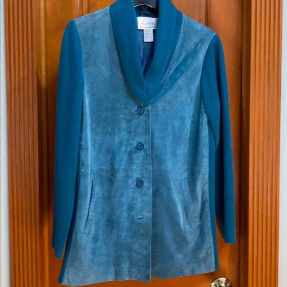 Light Weight Suede Jacket Turquoise - image 1